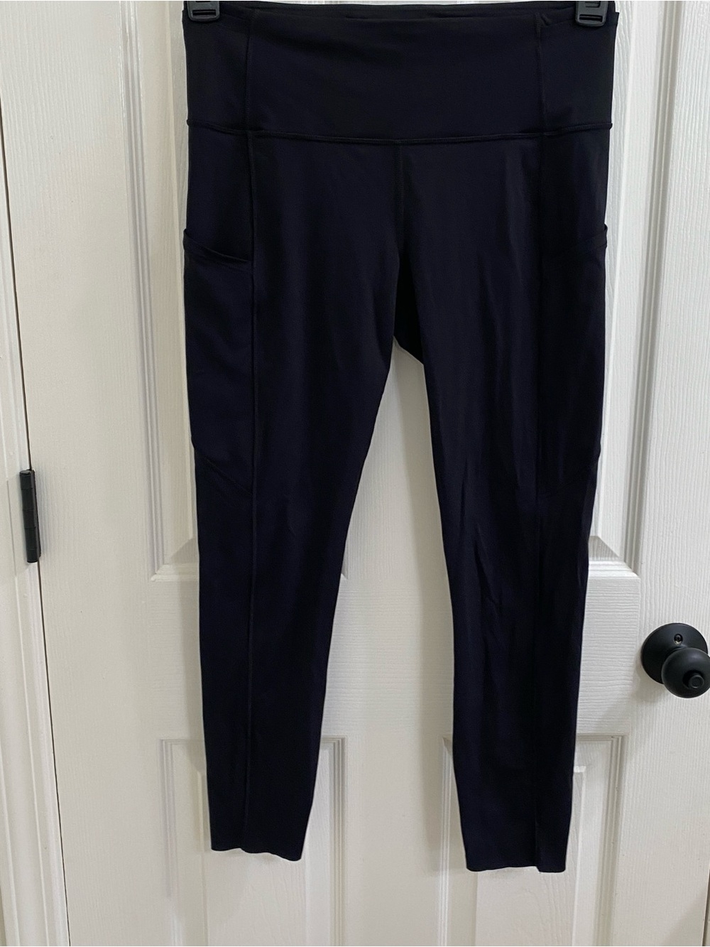 Lululemon Black Leggings Women’s 8 Side Pockets Multi Pocket Raw Hem Running